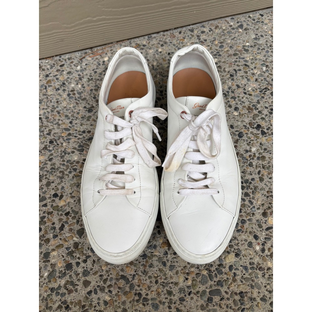 Good Man Brand Edge Sneaker White Leather Low Top Mens 10 Made in Italy - Picture 6 of 10